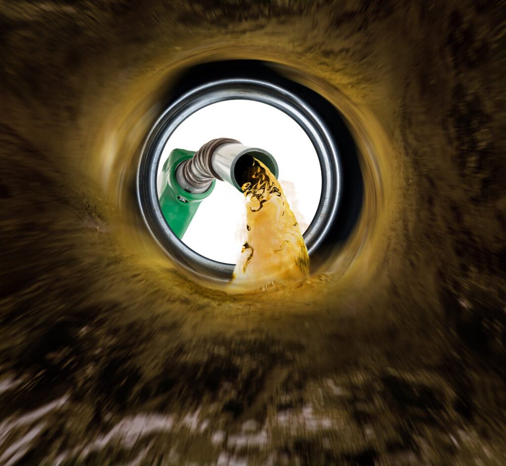 Fuel delivery truck at industrial facility