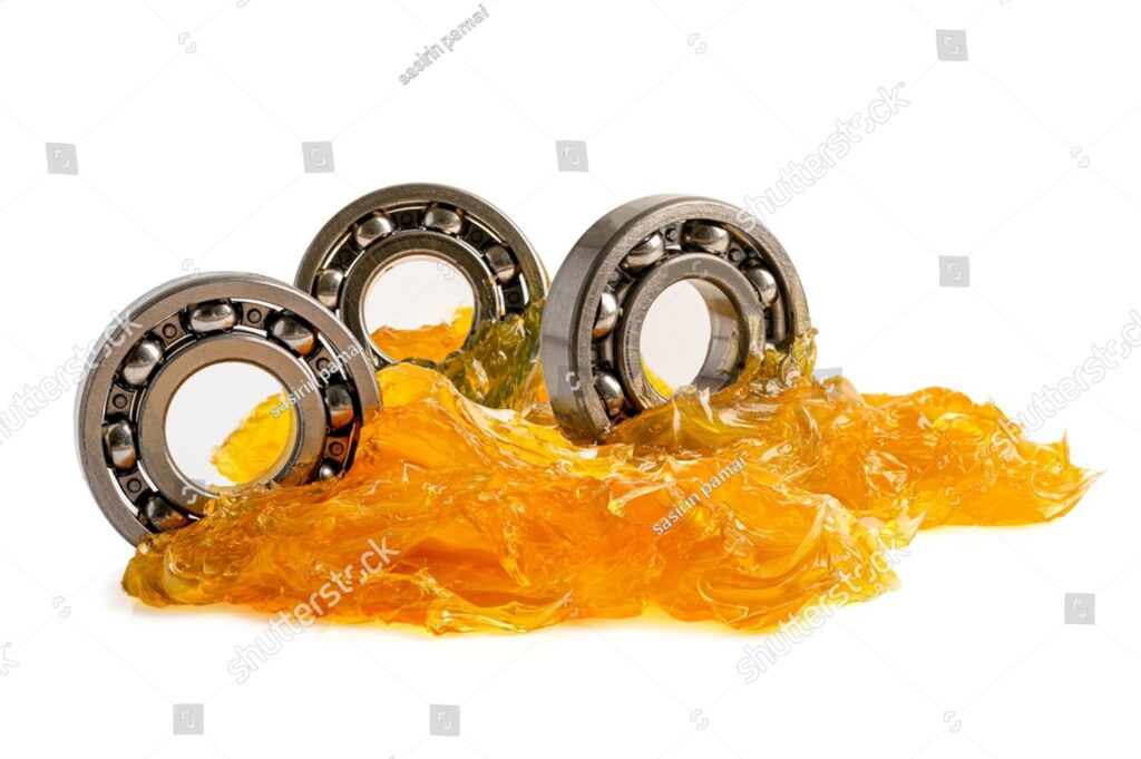 Ball bearing with grease for industrial lubrication